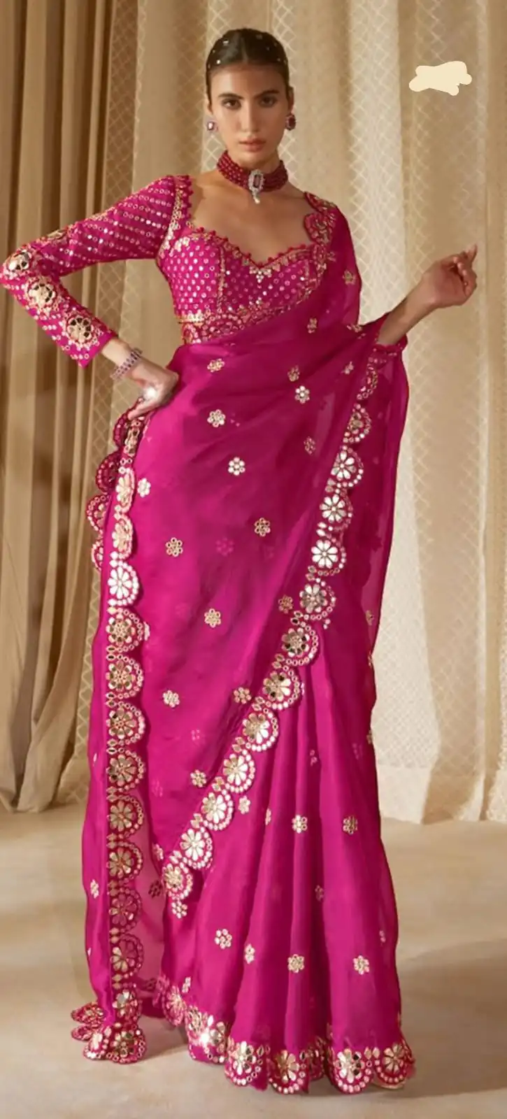 DF 3457 Rani Pink Color Georgette Sequence Original Mirror Work Saree Casual, Wedding, Festive, Events . Expected Delivery  4-6 Working Days @2099/- only                                                                                | Designer Sarees, Embroidered Sarees, Sarees, Bollywood Sarees, Creative Sarees, Ethnic Saree, Modern Digital sarees, Party Wear Sarees