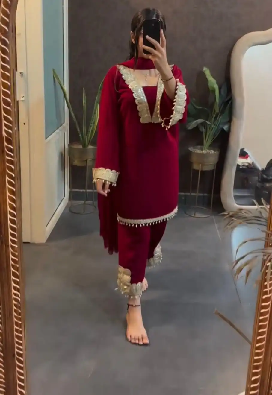 SRK 5306 Red Faux Georgette Salwar Suit with Lace Work & Embroidery Work. Special Price ₹1899. Delivery 4-6 Working Days. Shop now. | Lehenga, Bollywood Lehenga, Creative Lehenga, Designer Lehenga, Embroidered Lehenga, Party Wear Lehenga