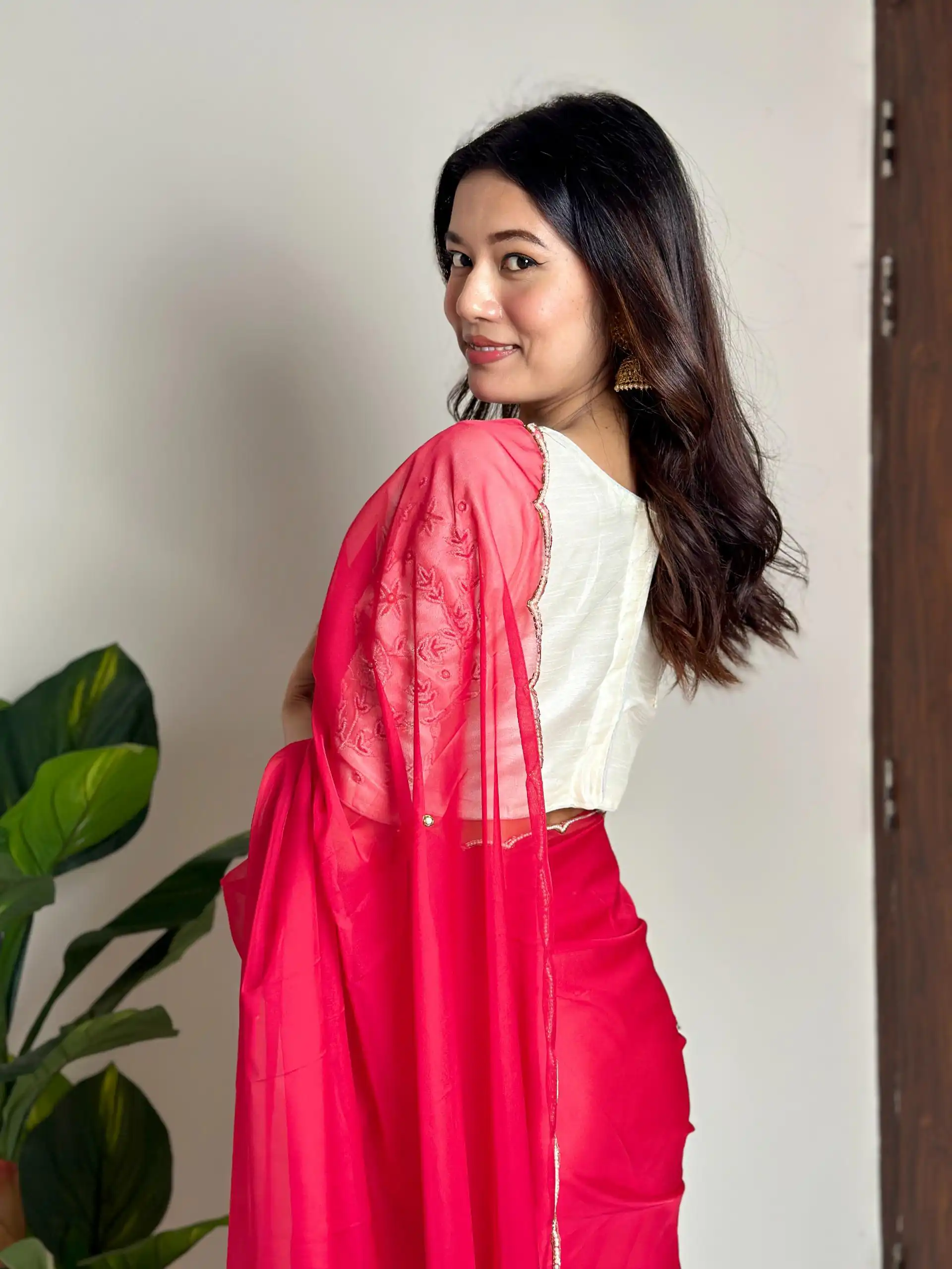 AC CHERRY Red Red Soft Organza With Handwork Saree Wedding, Party, Festive, Events Affordable Price ₹2099. Delivery 4-6 Working Days. Shop now. | Designer Sarees, Embroidered Sarees, Sarees, Bollywood Sarees, Creative Sarees, Ethnic Saree, Modern Digital sarees, Party Wear Sarees