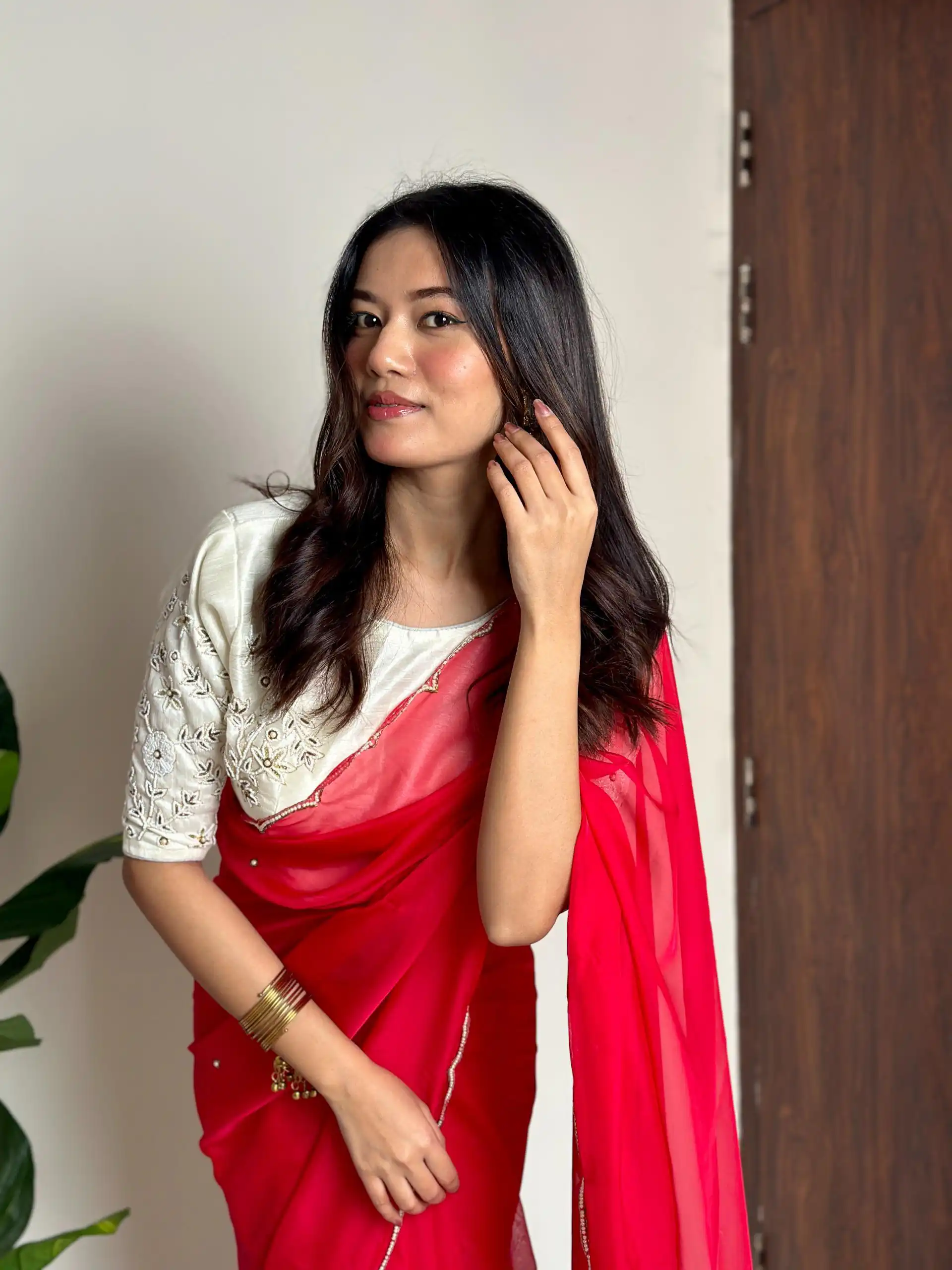 AC CHERRY Red Red Soft Organza With Handwork Saree Wedding, Party, Festive, Events Affordable Price ₹2099. Delivery 4-6 Working Days. Shop now. | Designer Sarees, Embroidered Sarees, Sarees, Bollywood Sarees, Creative Sarees, Ethnic Saree, Modern Digital sarees, Party Wear Sarees