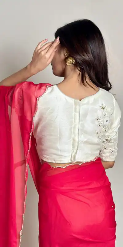 AC CHERRY Red Red Soft Organza With Handwork Saree Wedding, Party, Festive, Events Affordable Price ₹2099. Delivery 4-6 Working Days. Shop now. | Designer Sarees, Embroidered Sarees, Sarees, Bollywood Sarees, Creative Sarees, Ethnic Saree, Modern Digital sarees, Party Wear Sarees