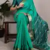 YNF 7408 Sea Green Color Poly Cotton Saree With Zari Work. Wedding, Party, Festive, Events, Affordable Price ₹1399. Delivery 4-6 Working Days. Shop now. | Designer Sarees, Embroidered Sarees, Sarees, Bollywood Sarees, Creative Sarees, Ethnic Saree, Modern Digital sarees, Party Wear Sarees