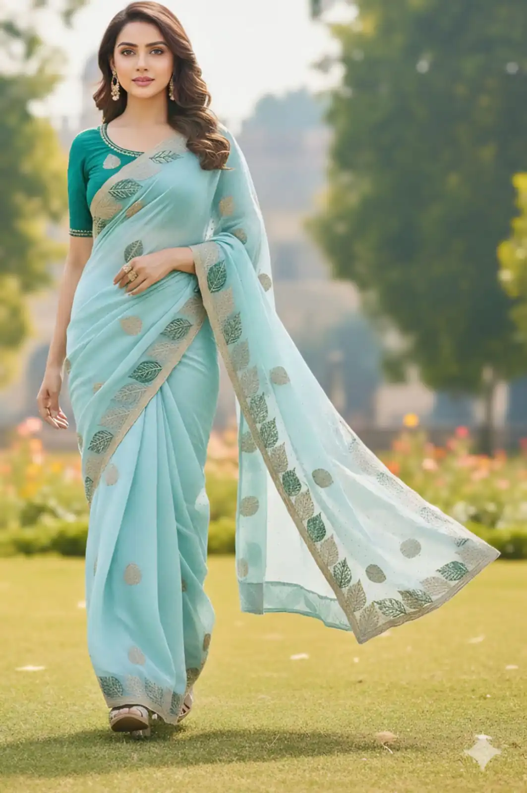 SC 1005 Sky Blue in Soft fandy Silk Embroidery Work & Lace Work Saree . Available at ₹2499 only. Delivery 4-6 Working Days. Shop now. | Designer Sarees, Embroidered Sarees, Sarees, Bollywood Sarees, Creative Sarees, Ethnic Saree, Modern Digital sarees, Party Wear Sarees