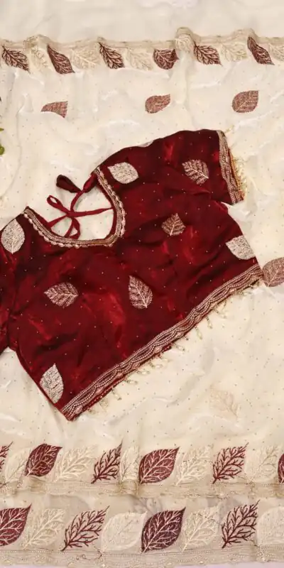 SC 1005 White in Soft fandy Silk Embroidery Work & Lace Work Saree . Available at ₹2499 only. Delivery 4-6 Working Days. Shop now. | Designer Sarees, Embroidered Sarees, Sarees, Bollywood Sarees, Creative Sarees, Ethnic Saree, Modern Digital sarees, Party Wear Sarees