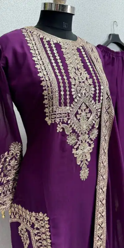 KF 1628 Wine Fuax Georgette Salwar Suit Perfect for Wedding, Party, Raksha Bandhan, Baisakhi, Sangeet – . Affordable Price ₹2399. Delivery 4-6 Working | Jump Suits, Tops & Bottoms, Track Suits, Salwar suit, Casual Suits, Creative suits, Designer Suits, Palazzo Suits, Party Wear Suits, Patiala Suits, Straight Suits, Trendy Wear