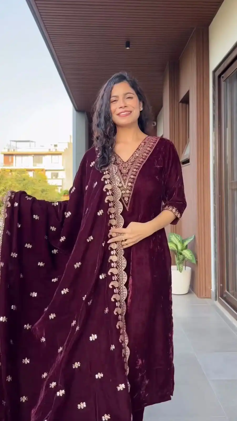 LG 2023 Wine Velvet Salwar Suit with Embroidery Work. Wedding, Party, Festive, Events Get it for ₹2029. Delivery 4-6 Working Days. Shop now. | Jump Suits, Tops & Bottoms, Track Suits, Salwar suit, Casual Suits, Creative suits, Designer Suits, Palazzo Suits, Party Wear Suits, Patiala Suits, Straight Suits, Trendy Wear