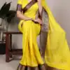 YNF 7910 Yellow in Color Marsh Mello Zari Work Saree . Wedding, Party, Festive Festive Deal ₹1449. Delivery 4-6 Working Days. Shop now. | Designer Sarees, Embroidered Sarees, Sarees, Bollywood Sarees, Creative Sarees, Ethnic Saree, Modern Digital sarees, Party Wear Sarees