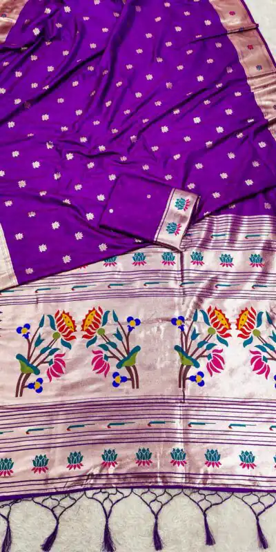 Purple Paithani Silk Lace Zari Work Saree