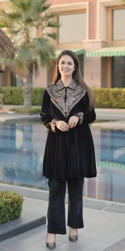 Black Velvet Sequence Work Salwar Suit