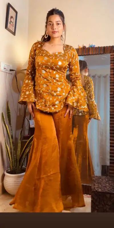 Mustered Nc Moss Embroidery Work Salwar Suit