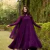 Purple Marbel Foil Work Salwar Suit