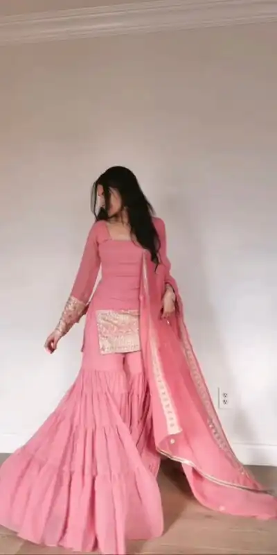 RTC 5962 Baby Pink Faux Georgette Salwar Suit Perfect for Wedding, Party, Cultural Events, Holi, Lohri – . Now at just ₹2049. Delivery 4-6 Working | Jump Suits, Tops & Bottoms, Track Suits, Salwar suit, Casual Suits, Creative suits, Designer Suits, Palazzo Suits, Party Wear Suits, Patiala Suits, Straight Suits, Trendy Wear