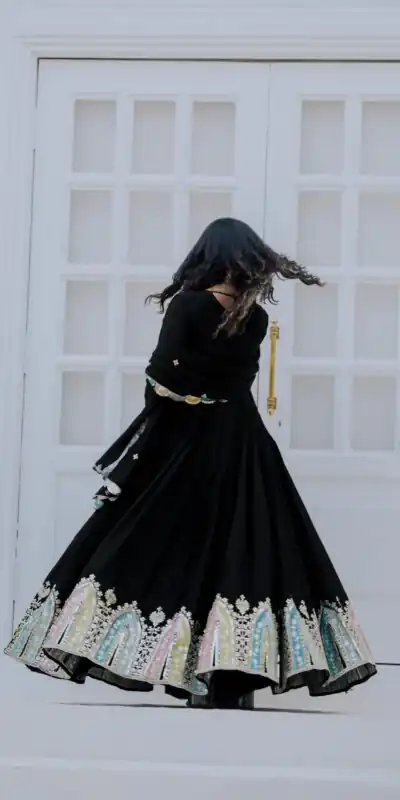 ZF 5002 Black Color Chinon Silk Salwar Suit with Embroidery Work. Festive Deal ₹2099. Delivery 4-6 Working Days. Shop now. | Jump Suits, Tops & Bottoms, Track Suits, Salwar suit, Casual Suits, Creative suits, Designer Suits, Palazzo Suits, Party Wear Suits, Patiala Suits, Straight Suits, Trendy Wear