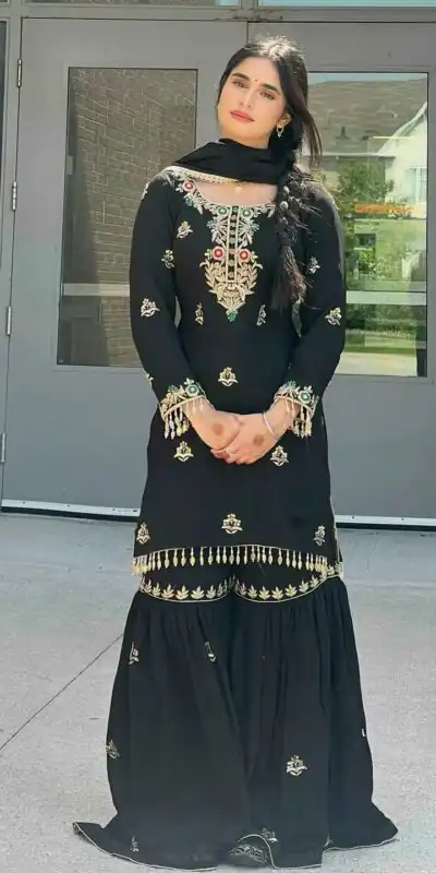 ZF 421 Black in Chinon Silk Lace Work & Embroidery Work Salwar Suit . Available at ₹1899 only. Delivery 4-6 Working Days. Shop now. | Jump Suits, Tops & Bottoms, Track Suits, Salwar suit, Casual Suits, Creative suits, Designer Suits, Palazzo Suits, Party Wear Suits, Patiala Suits, Straight Suits, Trendy Wear