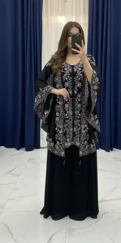 BE 406 Black in Color Faux Georgette Embroidery Work Salwar Suit . Grab it for ₹2449. Delivery 4-6 Working Days. Shop now. | Jump Suits, Tops & Bottoms, Track Suits, Salwar suit, Casual Suits, Creative suits, Designer Suits, Palazzo Suits, Party Wear Suits, Patiala Suits, Straight Suits, Trendy Wear