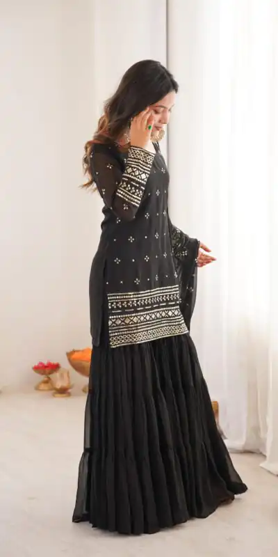 SRK 5317 Black Georgette Salwar Suit with Embroidery Work. Wedding, Party, Festive Best Price ₹2399. Delivery 4-6 Working Days. Shop now. | Jump Suits, Tops & Bottoms, Track Suits, Salwar suit, Casual Suits, Creative suits, Designer Suits, Palazzo Suits, Party Wear Suits, Patiala Suits, Straight Suits, Trendy Wear