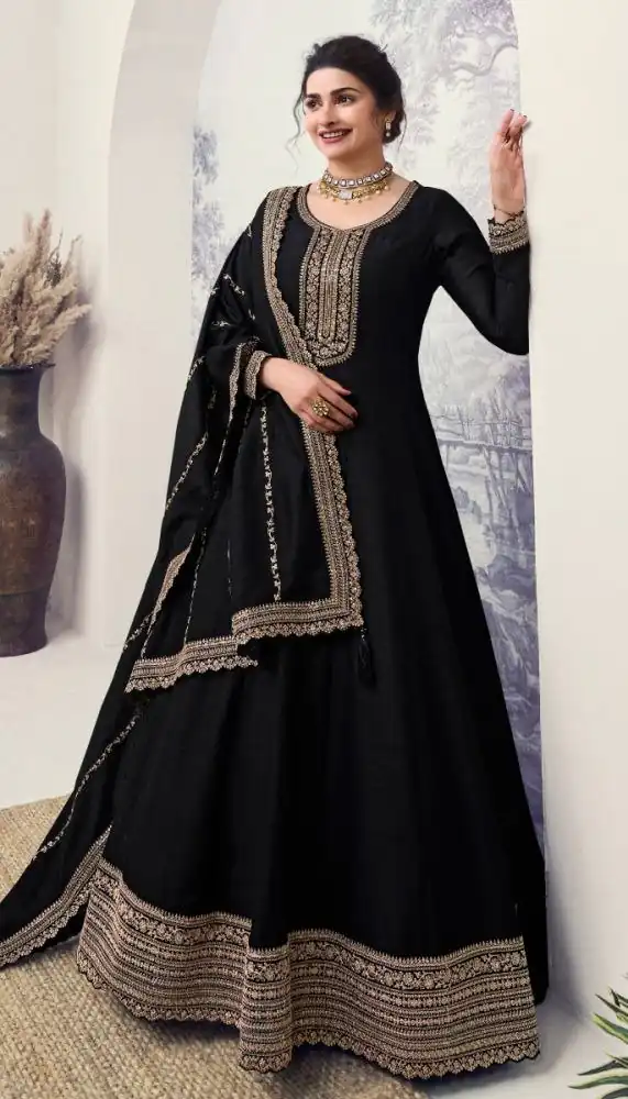 DS V 67741 Black Silk Georgette Salwar Suit with Embroidery Work. Available at ₹2549 only. Delivery 4-6 Working Days. Shop now. | Jump Suits, Tops & Bottoms, Track Suits, Salwar suit, Casual Suits, Creative suits, Designer Suits, Palazzo Suits, Party Wear Suits, Patiala Suits, Straight Suits, Trendy Wear