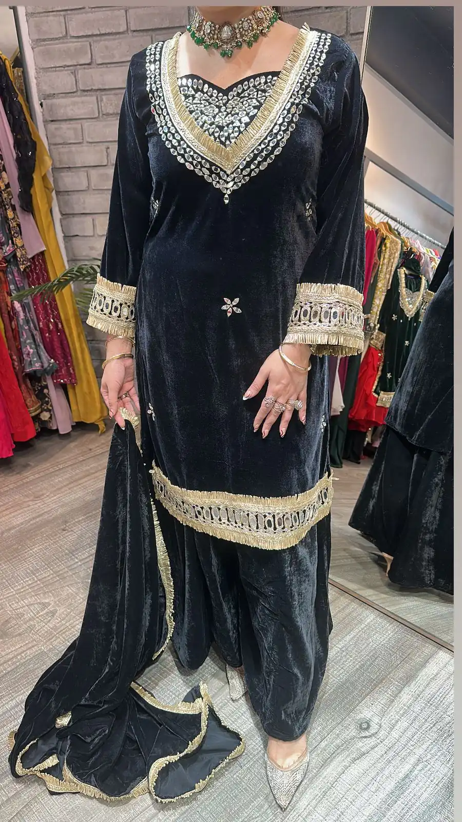 LG 2044 Black in Velvet Mirror Work & Embroidery Work Salwar Suit . Best Price ₹2599. Delivery 4-6 Working Days. Shop now. | Jump Suits, Tops & Bottoms, Track Suits, Salwar suit, Casual Suits, Creative suits, Designer Suits, Palazzo Suits, Party Wear Suits, Patiala Suits, Straight Suits, Trendy Wear