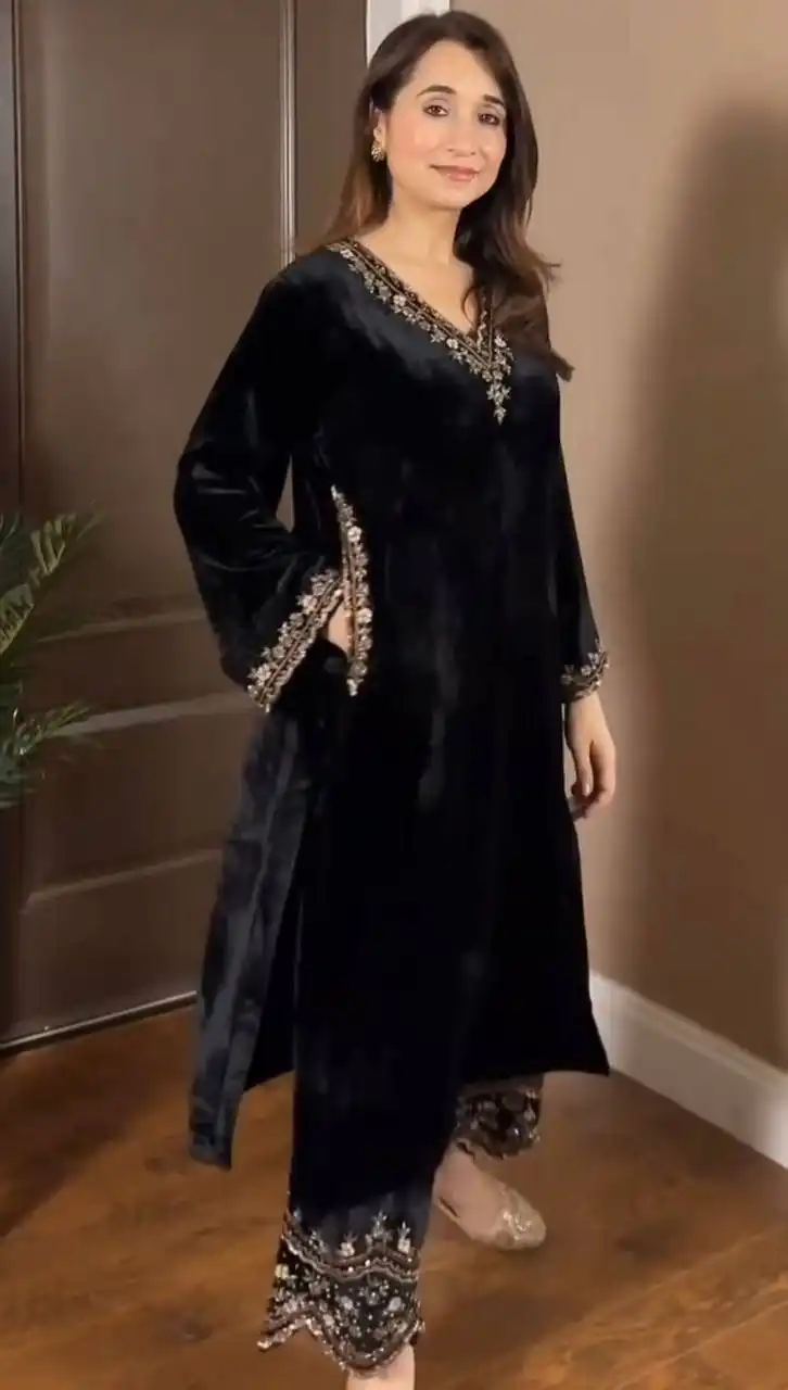RTC 5810 Black Viscose velvet Salwar Suit. Perfect for Wedding, Party, Baby Shower, Housewarming, Eid – Get it for ₹1999. Delivery 4-6 Working Days. | Jump Suits, Tops & Bottoms, Track Suits, Salwar suit, Casual Suits, Creative suits, Designer Suits, Palazzo Suits, Party Wear Suits, Patiala Suits, Straight Suits, Trendy Wear