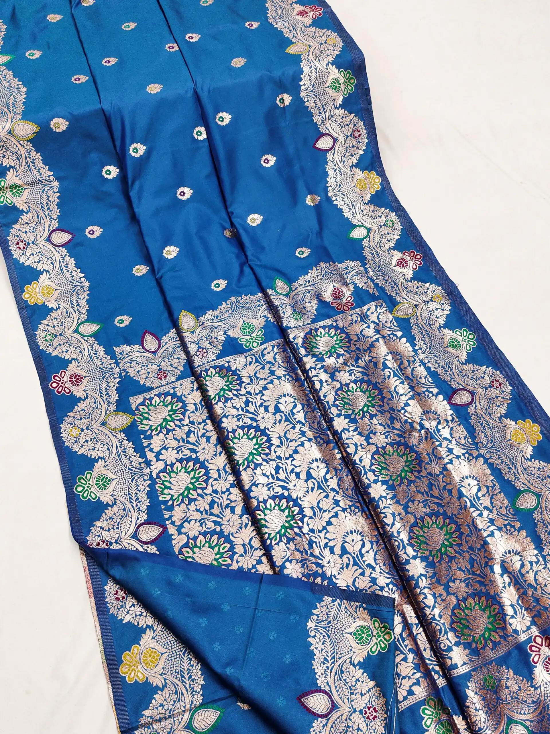 MB 3319 Blue Color Banarasi Lace Work Gold Zari Border Saree . Available at ₹1849 only. Delivery 4-6 Working Days. Shop now. | Designer Sarees, Sarees, Bollywood Sarees, Creative Sarees, Embroidered Sarees, Ethnic Saree, Modern Digital sarees, Party Wear Sarees