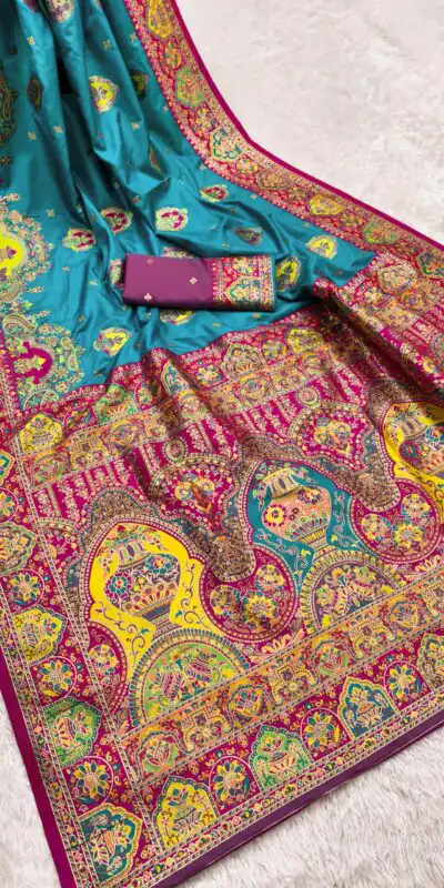 MB 56 Blue in Color Paithani Silk Lace Border & Lace Work Saree . Special Price ₹2399. Delivery 4-6 Working Days. Shop now. | Designer Sarees, Sarees, Bollywood Sarees, Creative Sarees, Embroidered Sarees, Ethnic Saree, Modern Digital sarees, Party Wear Sarees