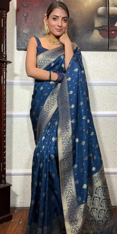 KPR 210 Blue Soft Lichi Silk Saree with Lace Work & Lace Border. Special Price ₹1399. Delivery 4-6 Working Days. Shop now. | Sarees, Bollywood Sarees, Creative Sarees, Designer Sarees, Embroidered Sarees, Ethnic Saree, Modern Digital sarees, Party Wear Sarees