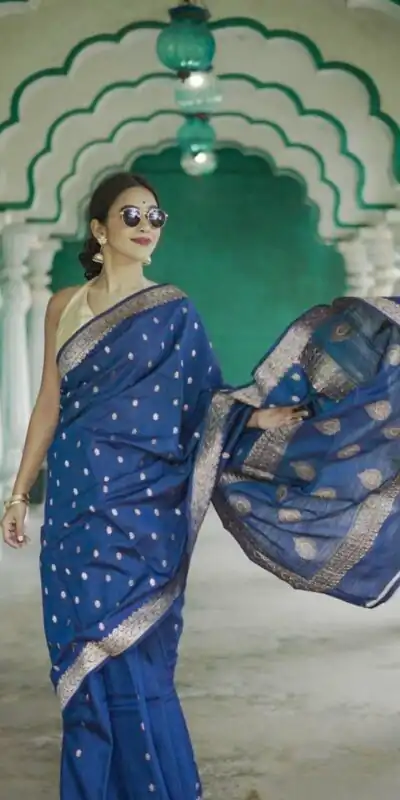 KP 6040 Blue Soft Lilan Slab Saree with Weaving Work Designer Work. Festive Deal ₹1399. Delivery 4-6 Working Days. Shop now. | Sarees, Bollywood Sarees, Creative Sarees, Designer Sarees, Embroidered Sarees, Ethnic Saree, Modern Digital sarees, Party Wear Sarees