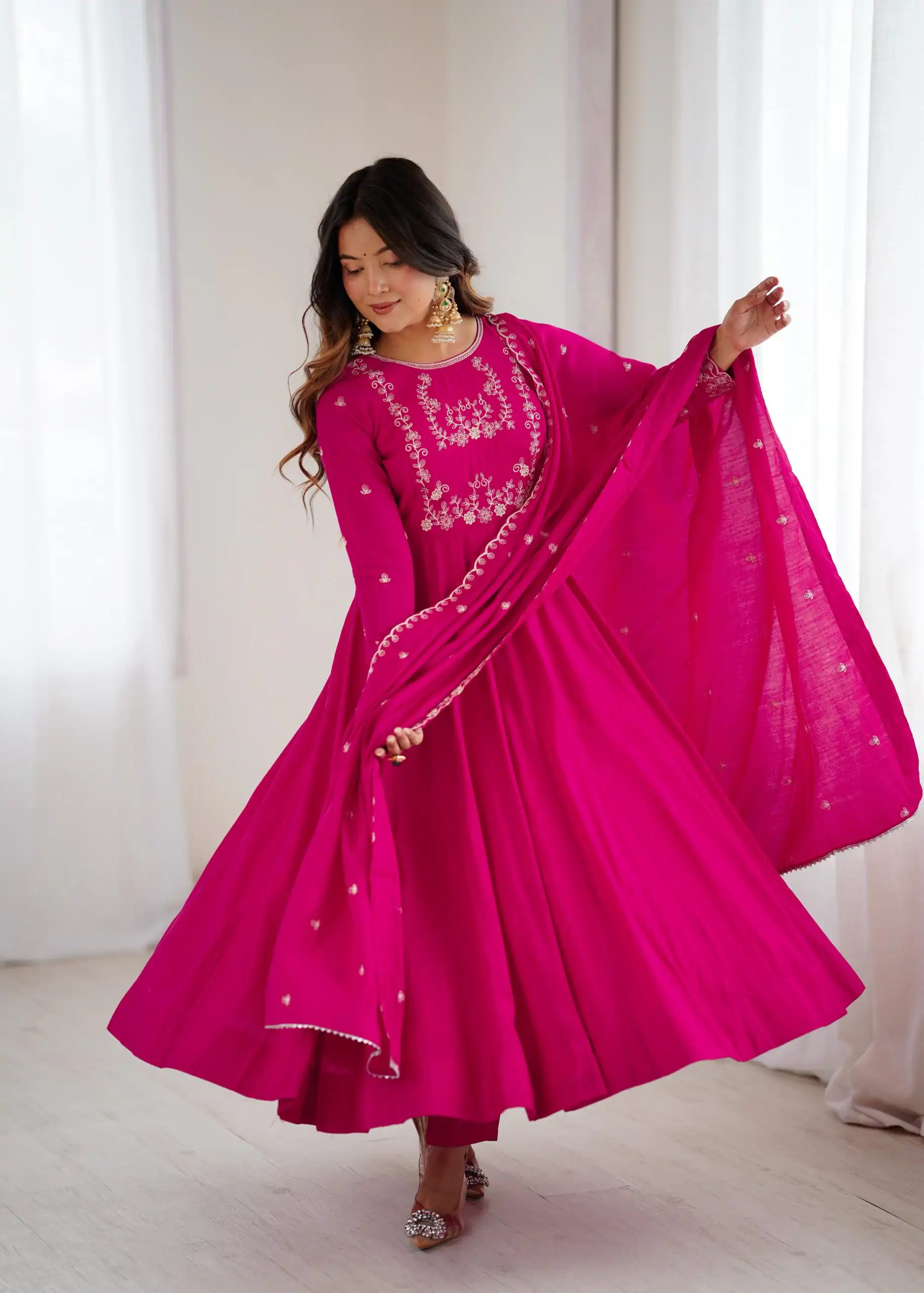 KB 289 Dark Pink with Bead Work & Embroidery Work Roman Chanderi Silk Salwar Suit . Special Price ₹2399. Delivery 4-6 Working Days. Shop now. | Jump Suits, Tops & Bottoms, Track Suits, Salwar suit, Casual Suits, Creative suits, Designer Suits, Palazzo Suits, Party Wear Suits, Patiala Suits, Straight Suits, Trendy Wear