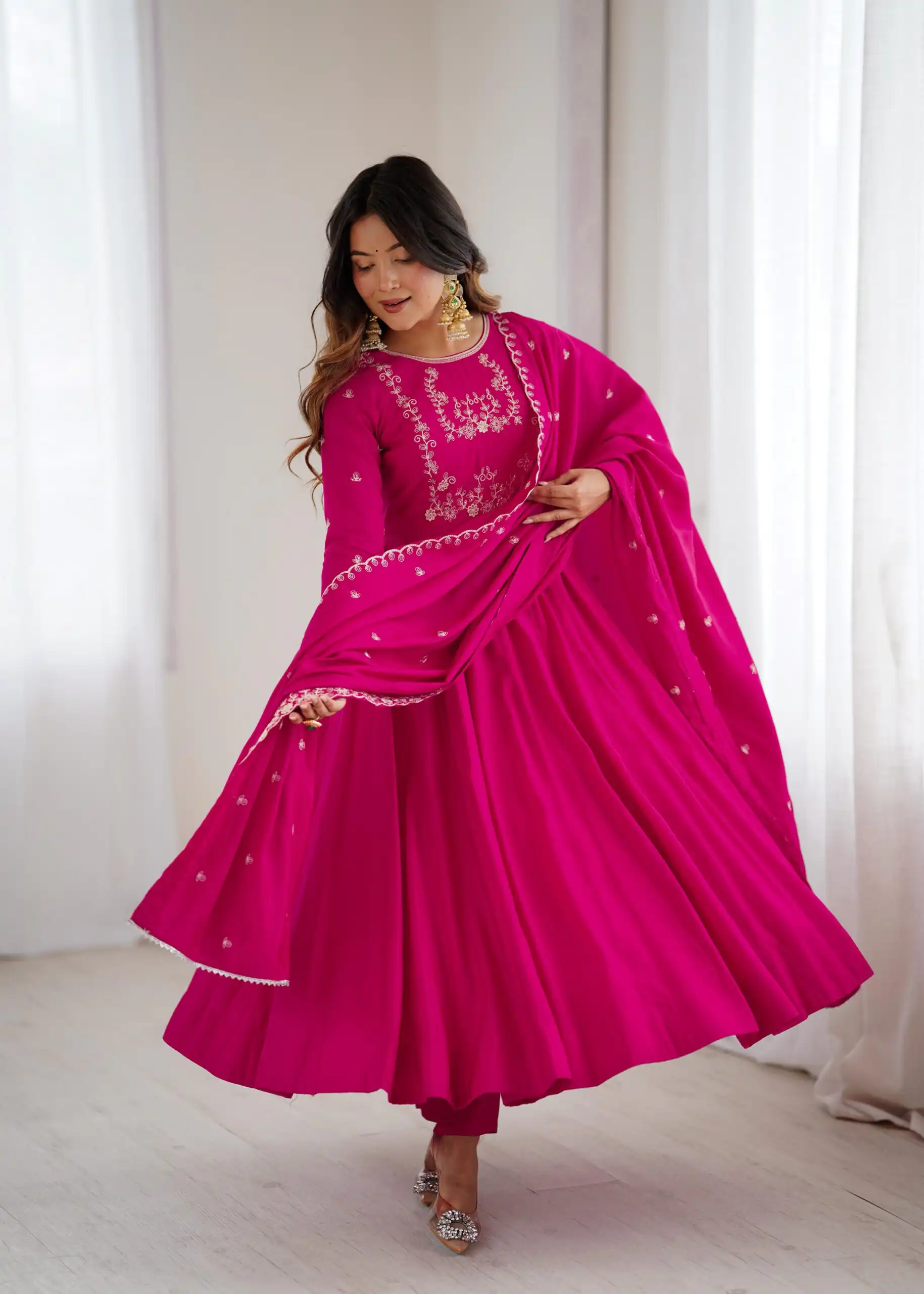 KB 289 Dark Pink with Bead Work & Embroidery Work Roman Chanderi Silk Salwar Suit . Special Price ₹2399. Delivery 4-6 Working Days. Shop now. | Jump Suits, Tops & Bottoms, Track Suits, Salwar suit, Casual Suits, Creative suits, Designer Suits, Palazzo Suits, Party Wear Suits, Patiala Suits, Straight Suits, Trendy Wear