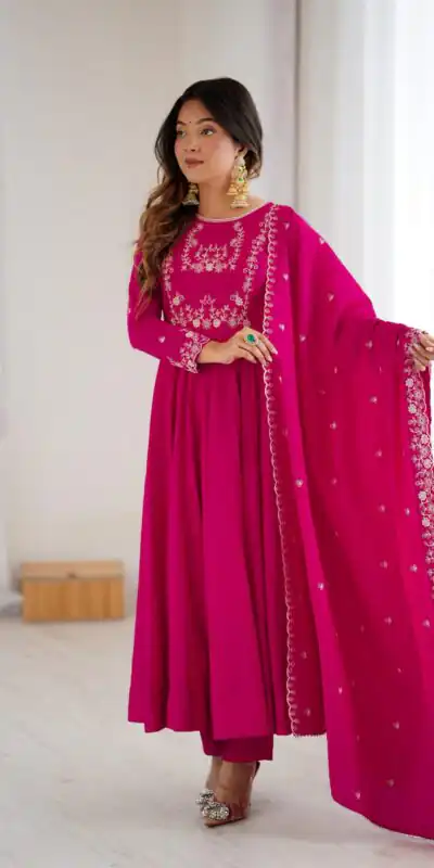 KB 289 Dark Pink with Bead Work & Embroidery Work Roman Chanderi Silk Salwar Suit . Special Price ₹2399. Delivery 4-6 Working Days. Shop now. | Jump Suits, Tops & Bottoms, Track Suits, Salwar suit, Casual Suits, Creative suits, Designer Suits, Palazzo Suits, Party Wear Suits, Patiala Suits, Straight Suits, Trendy Wear