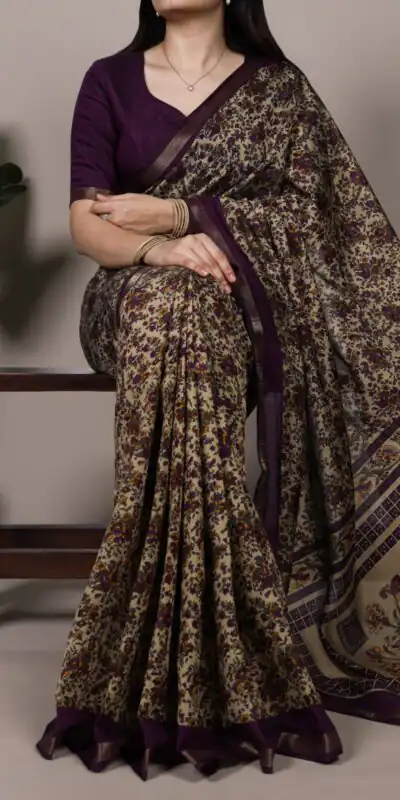 YNF 7200 Dark Purple Color Polyester Viscose Chanderi Saree with Zari Work. Get it for ₹1599. Delivery 4-6 Working Days. Shop now. | Sarees, Bollywood Sarees, Creative Sarees, Designer Sarees, Embroidered Sarees, Ethnic Saree, Modern Digital sarees, Party Wear Sarees