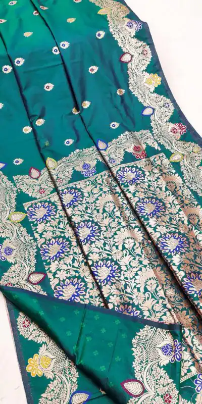 MB 3319 Firozi Color Banarasi Lace Work Gold Zari Border Saree . Available at ₹1849 only. Delivery 4-6 Working Days. Shop now. | Designer Sarees, Sarees, Bollywood Sarees, Creative Sarees, Embroidered Sarees, Ethnic Saree, Modern Digital sarees, Party Wear Sarees