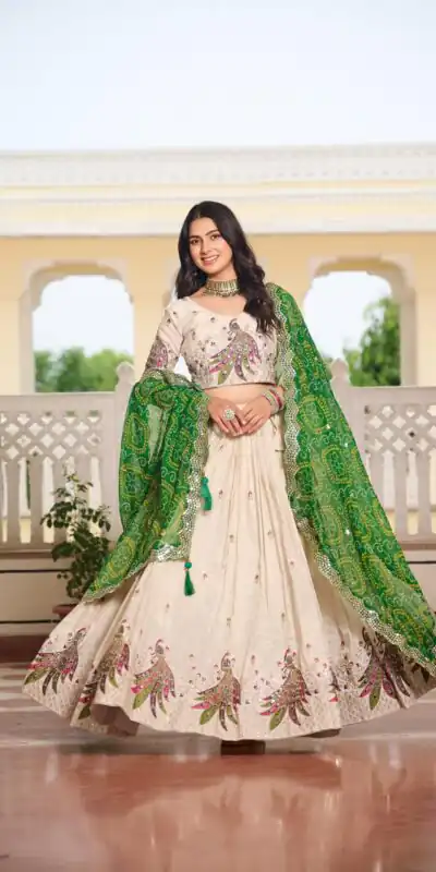 Ram 102 Green Color Pure Tissue silk Lehenga Choli with Embroidery Work. Grab it for ₹3249. Delivery 4-6 Working Days. Shop now. | Lehenga, Bollywood Lehenga, Creative Lehenga, Designer Lehenga, Embroidered Lehenga, Party Wear Lehenga
