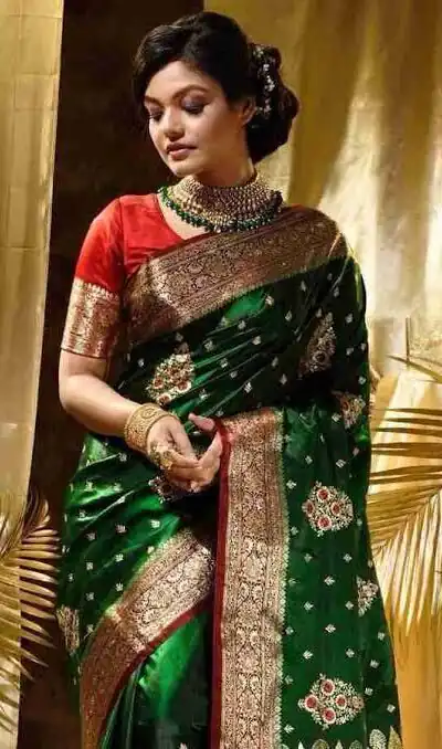 KPR 227 Green in Color Soft Lichi Silk. Lace Border & Lace Work Saree Grab it for ₹1399. Delivery 4-6 Working Days. Shop now. | Designer Sarees, Sarees, Bollywood Sarees, Creative Sarees, Embroidered Sarees, Ethnic Saree, Modern Digital sarees, Party Wear Sarees