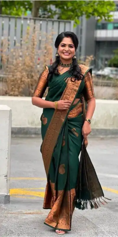 KPR 145 Green Soft Lichi Silk Jacquard Work All Over Saree for Wedding, Party, Family Gatherings,, Pongal Introductory Price ₹1299. Delivery 4-6 Worki | Designer Sarees, Embroidered Sarees, Sarees, Bollywood Sarees, Creative Sarees, Ethnic Saree, Modern Digital sarees, Party Wear Sarees