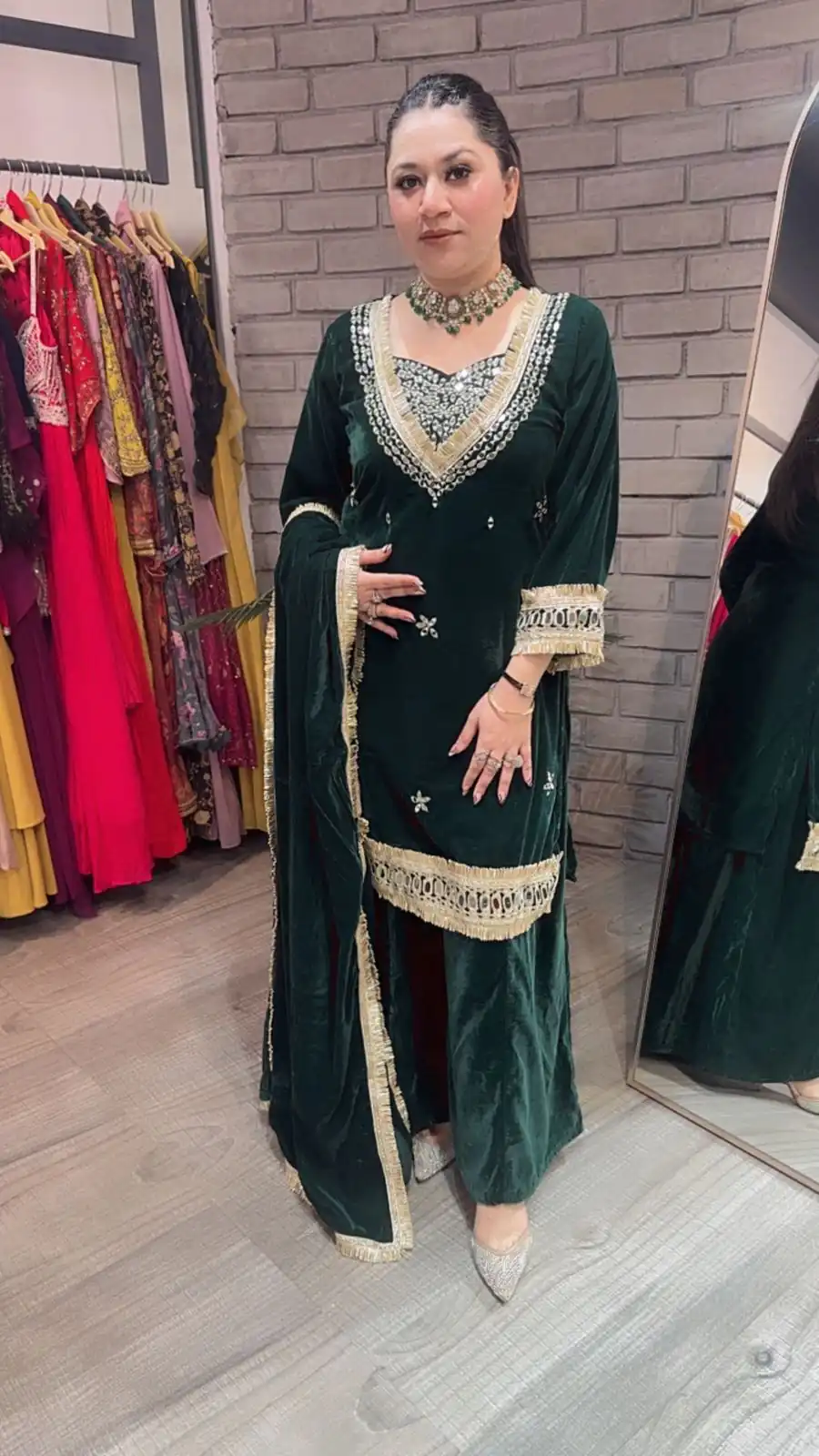 LG 2044 Green in Velvet Mirror Work & Embroidery Work Salwar Suit . Best Price ₹2599. Delivery 4-6 Working Days. Shop now. | Jump Suits, Tops & Bottoms, Track Suits, Salwar suit, Casual Suits, Creative suits, Designer Suits, Palazzo Suits, Party Wear Suits, Patiala Suits, Straight Suits, Trendy Wear