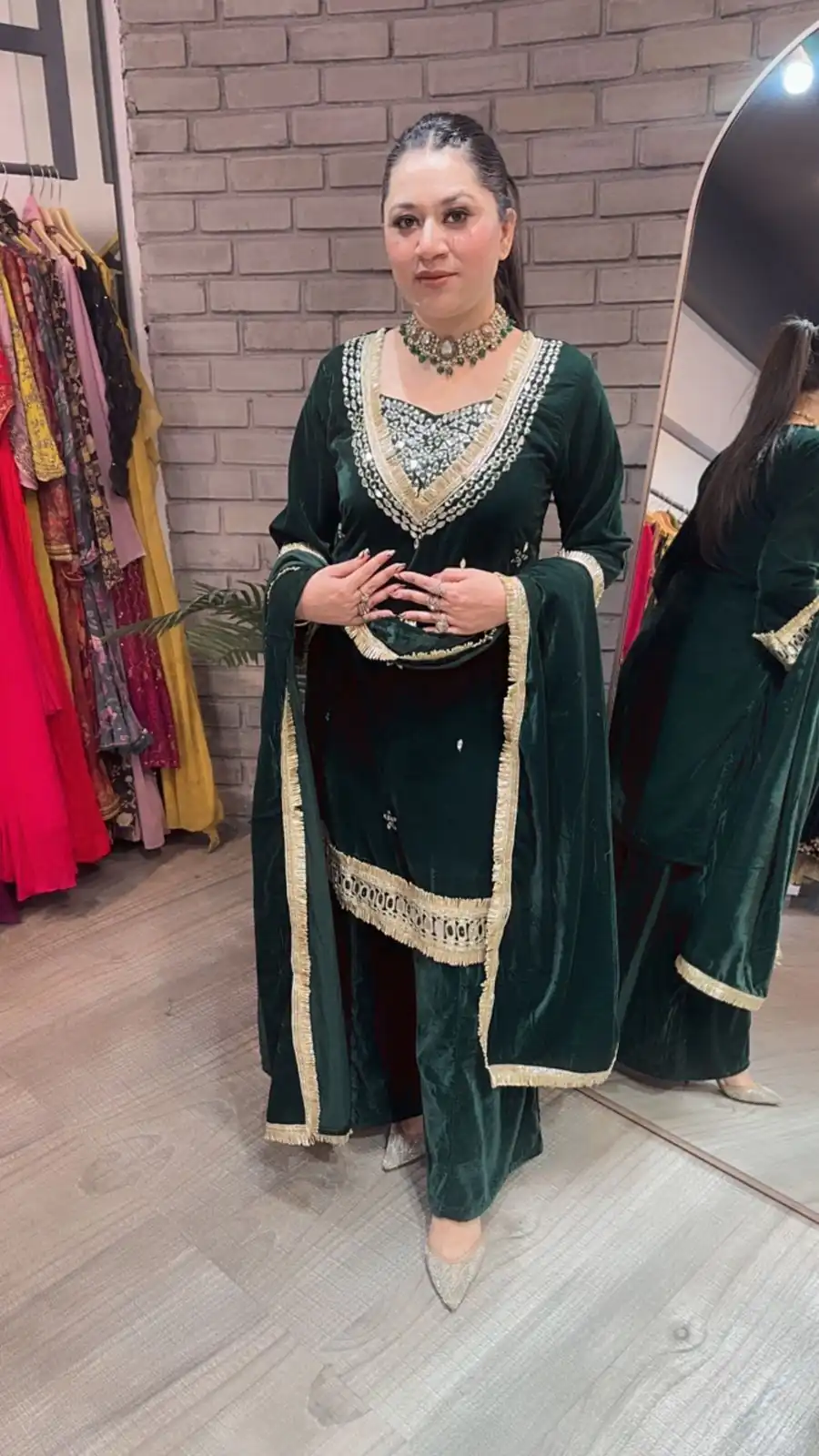 LG 2044 Green in Velvet Mirror Work & Embroidery Work Salwar Suit . Best Price ₹2599. Delivery 4-6 Working Days. Shop now. | Jump Suits, Tops & Bottoms, Track Suits, Salwar suit, Casual Suits, Creative suits, Designer Suits, Palazzo Suits, Party Wear Suits, Patiala Suits, Straight Suits, Trendy Wear