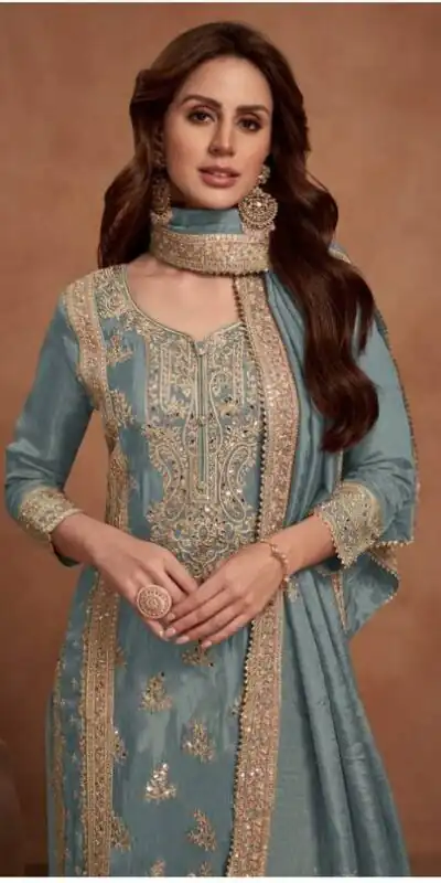 FC 1125 Grey Vichitra Salwar Suit with Embroidery Work & Lace Work. Available at ₹3049 only. Delivery 4-6 Working Days. Shop now. | Jump Suits, Tops & Bottoms, Track Suits, Salwar suit, Casual Suits, Creative suits, Designer Suits, Palazzo Suits, Party Wear Suits, Patiala Suits, Straight Suits, Trendy Wear