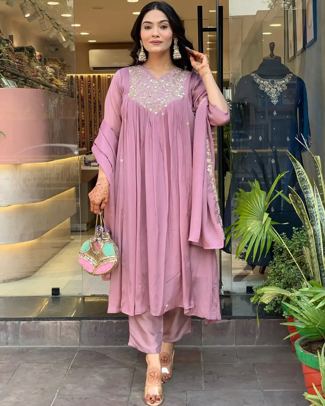 MF 819 Lavender Color Cotton Silk Salwar Suit with Mirror Work. Affordable Price ₹1699. Delivery 4-6 Working Days. Shop now. | Jump Suits, Salwar suit, Casual Suits, Creative suits, Designer Suits, Palazzo Suits, Party Wear Suits, Patiala Suits, Straight Suits