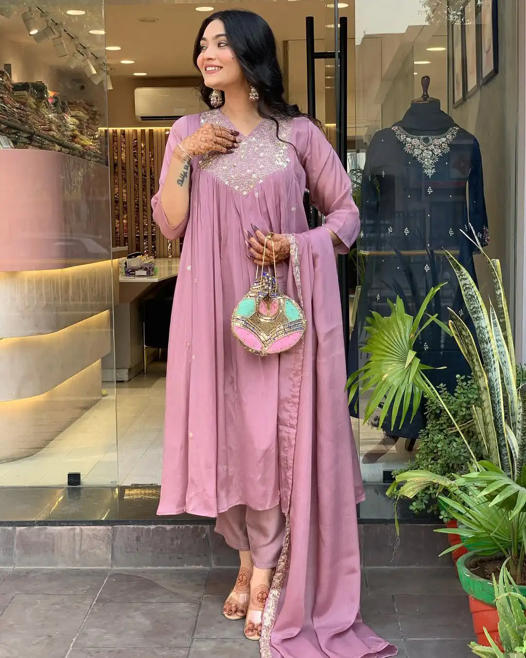 MF 819 Lavender Color Cotton Silk Salwar Suit with Mirror Work. Affordable Price ₹1699. Delivery 4-6 Working Days. Shop now. | Jump Suits, Salwar suit, Casual Suits, Creative suits, Designer Suits, Palazzo Suits, Party Wear Suits, Patiala Suits, Straight Suits