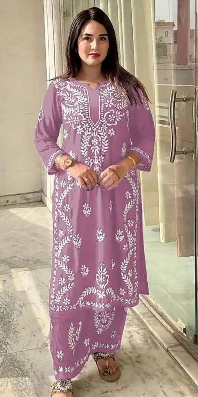 MF 627 Lavender Rayon With Wid Lakhnavi Style Work Kurti Designer Work. Grab it for ₹1449. Delivery 4-6 Working Days. Shop now. | Kurti, Bollywood Kurti, Creative Kurtis, Designer Kurti, Party Wear Kurti, Selfie Kurti