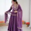 ZSR 3149 Lavender Roman silk Gown Perfect for Wedding, Party, Sangeet, Haldi, Lohri – . Introductory Price ₹2099. Delivery 4-6 Working Days. Shop now. | Gowns, Bollywood Gowns, Creative Gowns, Designer Gowns, Embroidered Gowns, Party Wear Gowns