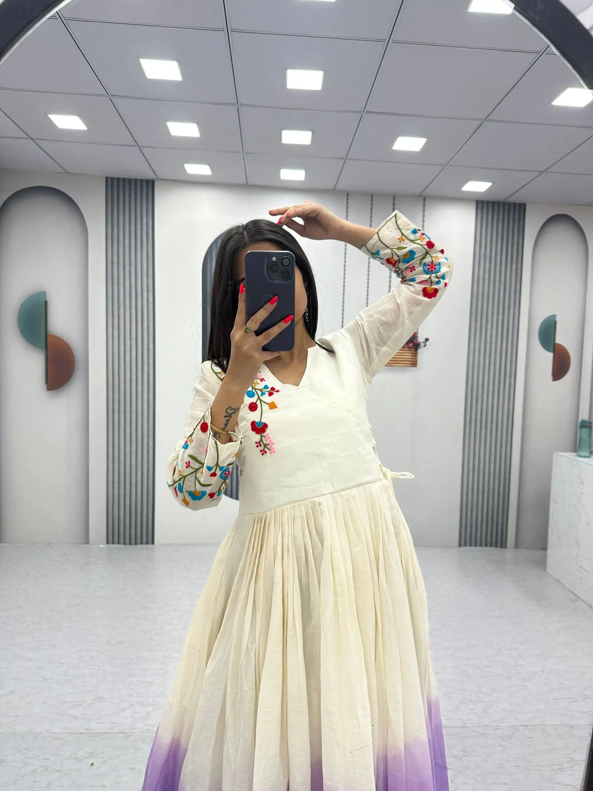 PC 526 Lavender Soft Cotton Gown with Embroidery Work. Wedding, Party, Festive, Events, Best Price ₹1749. Delivery 4-6 Working Days. Shop now. | Gowns, Bollywood Gowns, Creative Gowns, Designer Gowns, Embroidered Gowns, Party Wear Gowns