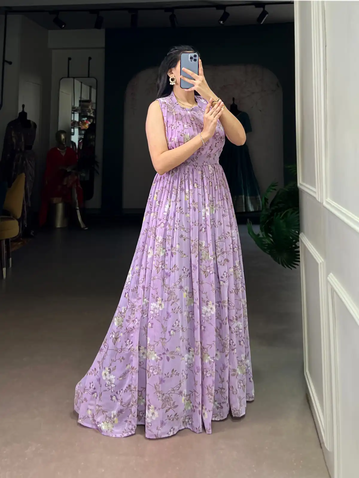 YNF 5200 Lavender Color Weightless Marbal Gown with Designer Work. Available at ₹1649 only. Delivery 4-6 Working Days. Shop now. | Gowns, Bollywood Gowns, Creative Gowns, Designer Gowns, Embroidered Gowns, Party Wear Gowns