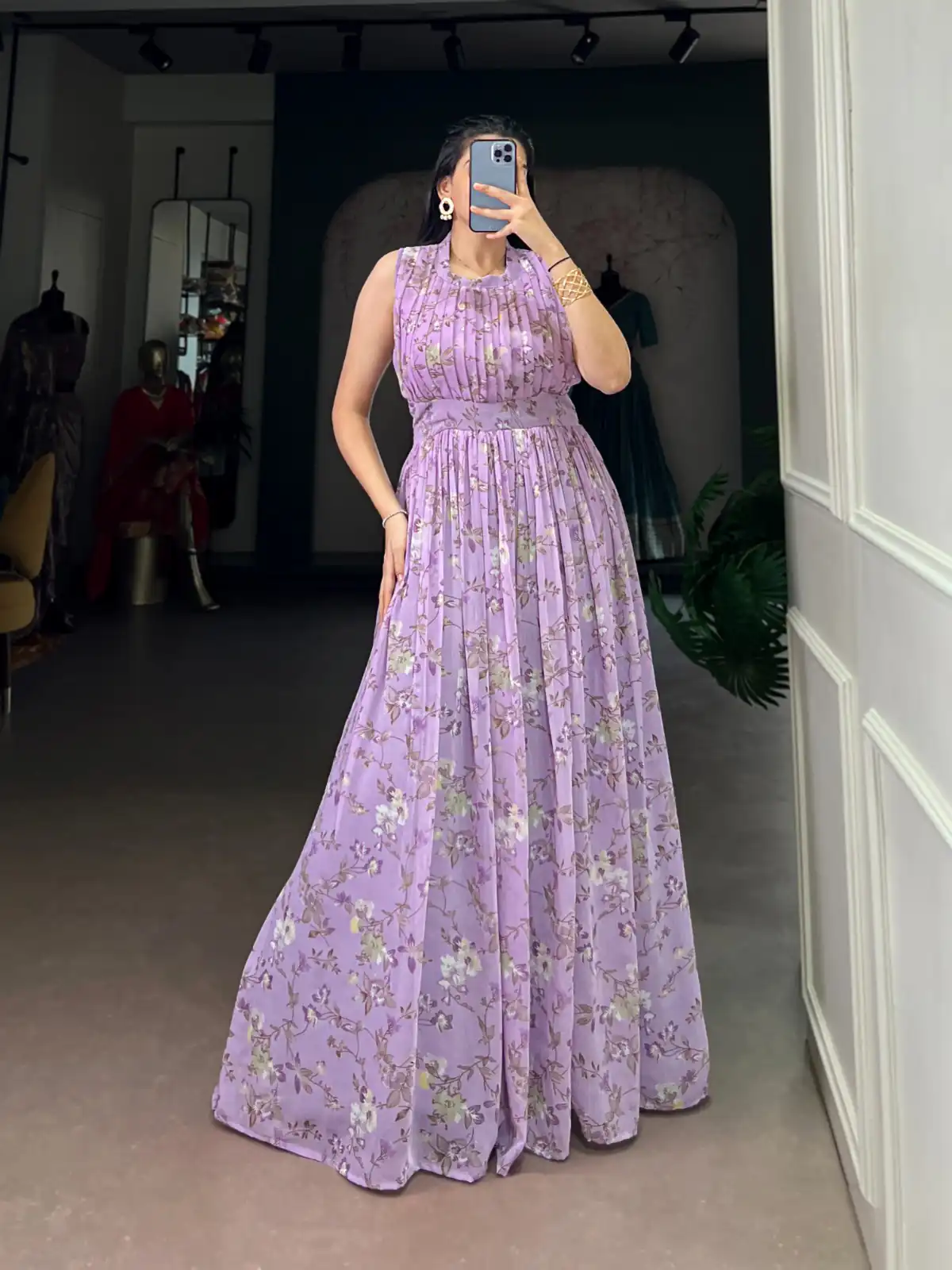 YNF 5200 Lavender Color Weightless Marbal Gown with Designer Work. Available at ₹1649 only. Delivery 4-6 Working Days. Shop now. | Gowns, Bollywood Gowns, Creative Gowns, Designer Gowns, Embroidered Gowns, Party Wear Gowns