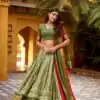 LNB 1252 Mahendi Dola Silk Lehenga Choli Perfect for Wedding, Party, Raksha Bandhan, Engagement, Onam – . Now at just ₹2449. Delivery 4-6 Working Days. | Lehenga, Bollywood Lehenga, Creative Lehenga, Designer Lehenga, Embroidered Lehenga, Party Wear Lehenga