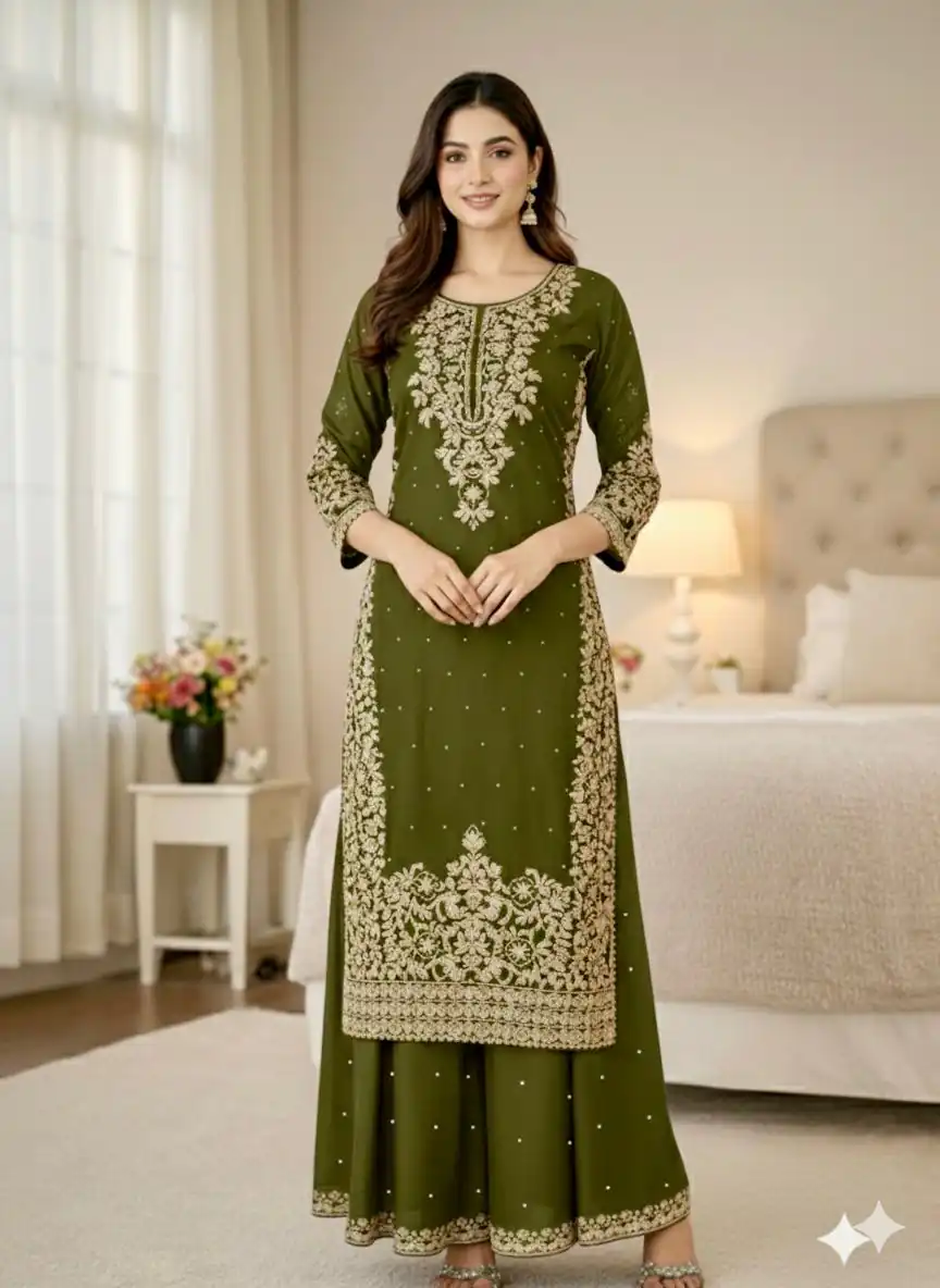 SSR 535 Mahendi in Organza Silk Embroidery Work Salwar Suit . Available at ₹2399 only. Delivery 4-6 Working Days. Shop now. | Jump Suits, Tops & Bottoms, Track Suits, Salwar suit, Casual Suits, Creative suits, Designer Suits, Palazzo Suits, Party Wear Suits, Patiala Suits, Straight Suits, Trendy Wear
