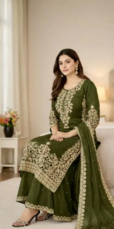 SSR 535 Mahendi in Organza Silk Embroidery Work Salwar Suit . Available at ₹2399 only. Delivery 4-6 Working Days. Shop now. | Jump Suits, Tops & Bottoms, Track Suits, Salwar suit, Casual Suits, Creative suits, Designer Suits, Palazzo Suits, Party Wear Suits, Patiala Suits, Straight Suits, Trendy Wear