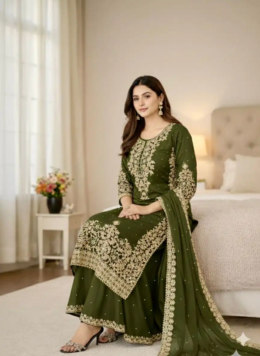 SSR 535 Mahendi in Organza Silk Embroidery Work Salwar Suit . Available at ₹2399 only. Delivery 4-6 Working Days. Shop now. | Jump Suits, Tops & Bottoms, Track Suits, Salwar suit, Casual Suits, Creative suits, Designer Suits, Palazzo Suits, Party Wear Suits, Patiala Suits, Straight Suits, Trendy Wear