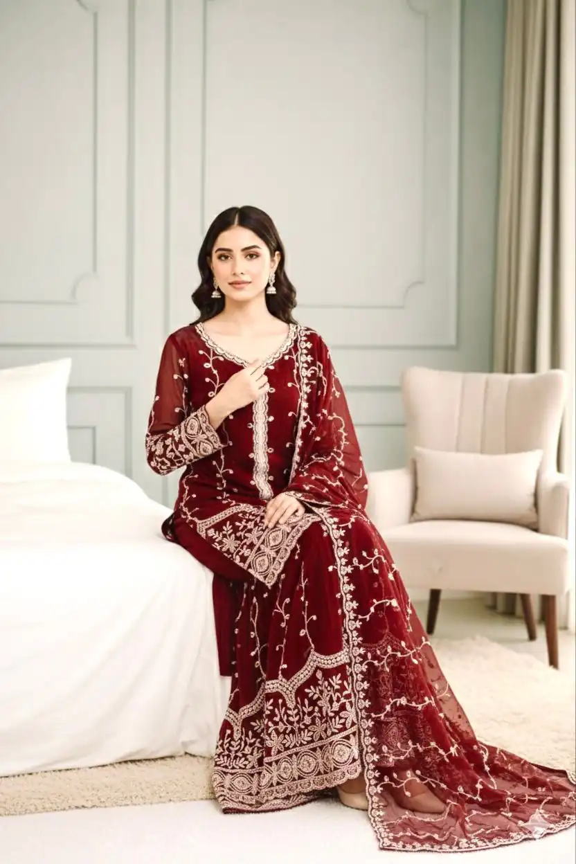 SSR 533 Maroon Color Fendy Silk Salwar Suit with Embroidery Work. Affordable Price ₹2149. Delivery 4-6 Working Days. Shop now. | Jump Suits, Salwar suit, Casual Suits, Creative suits, Designer Suits, Palazzo Suits, Party Wear Suits, Patiala Suits, Straight Suits